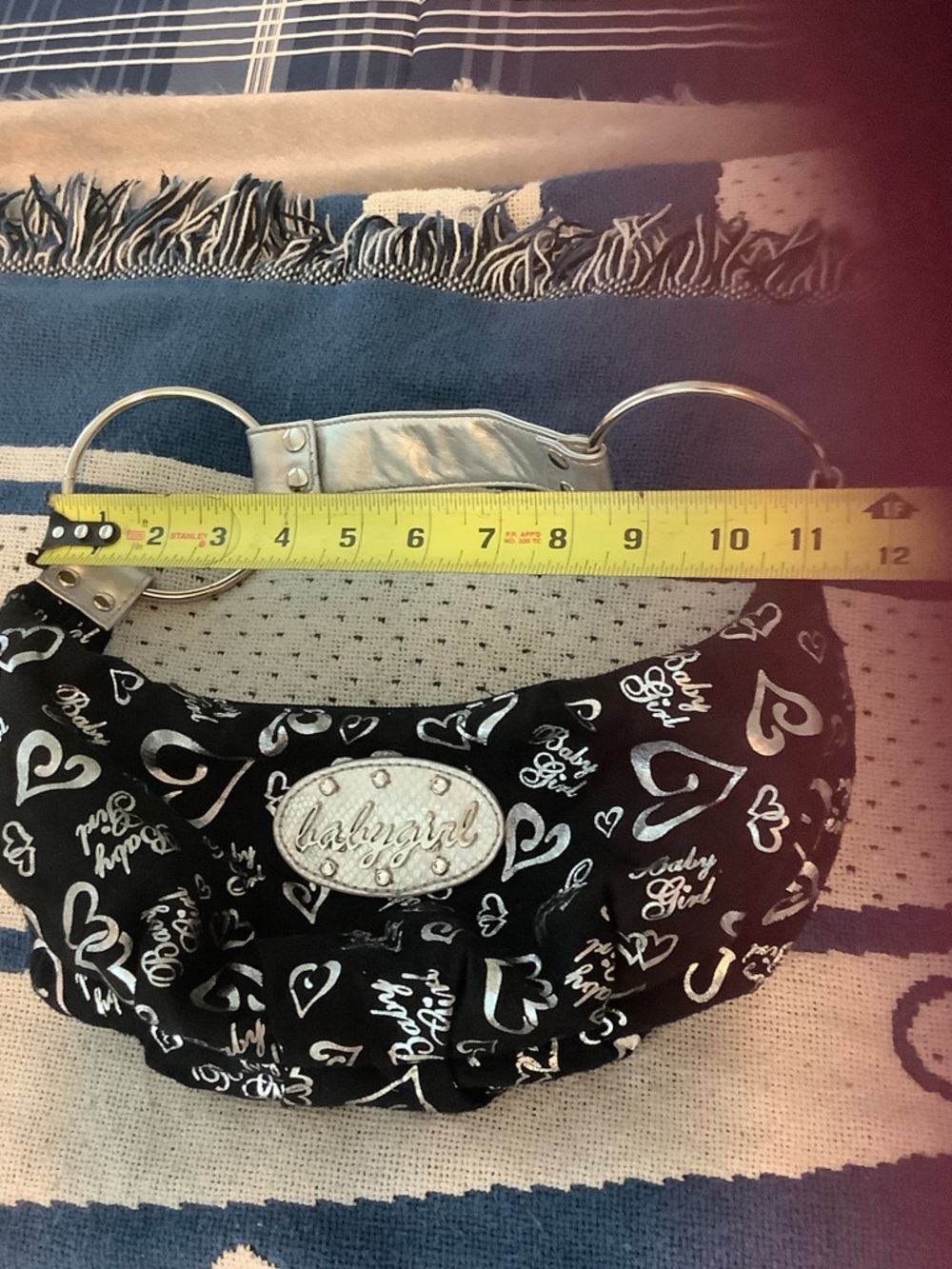 Babygirl Black Heart Print Small Purse with Silver Accent - Picture 4 of 7